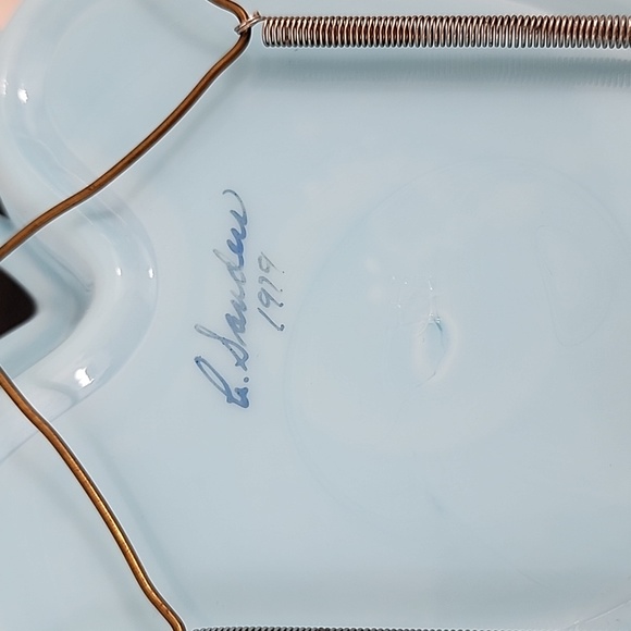 Westmoreland Blue Lattice Heart Decorative Plate - Vintage 1919 - Picture 4 of 6